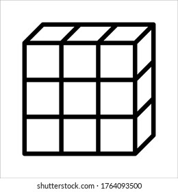 3d cube icon. cube symbol illustration. Pixel vector graphics - Vector. on white background