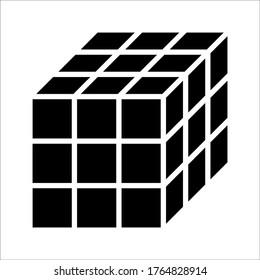 Icono de cubo 3d. ilustración de símbolo de cubo. Gráficos vectoriales de píxeles - Vector. sobre fondo blanco