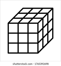 Icono de cubo 3d. ilustración de símbolo de cubo. Gráficos vectoriales de píxeles - Vector. sobre fondo blanco