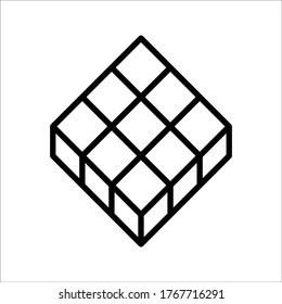 Icône cube 3d. illustration de symbole de cube. Images vectorielles au pixel près - Image Vectorielle. sur fond blanc