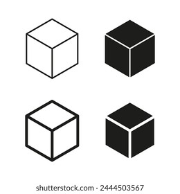 3D cube icons set. Geometric shapes collection. Vector illustration. EPS 10.