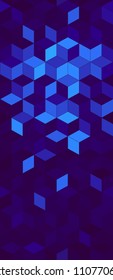 3d cube illusion geometric blue and black colour seamless texture pattern backround