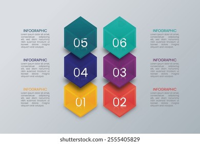 3D Cube Infographic Template Design