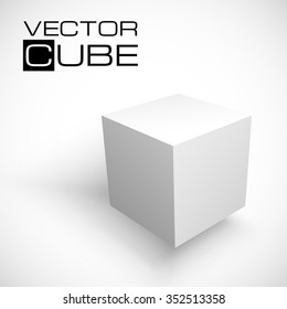 3D cube isolated on white background. Shipping concept. White box. Vector illustration for your design.