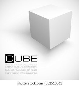 3D cube isolated on white background. Shipping concept. White box. Vector illustration for your design.
