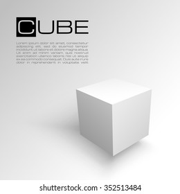 3D cube isolated on white background. White box. Vector illustration for your design. Shipping concept.