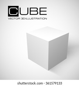 3D cube isolated on white background. Shipping concept. White box. Vector illustration for your design.