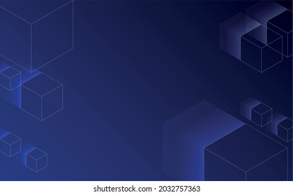 3D Cube Isometric Abstract Digital Background Concept Technology Vector illustration