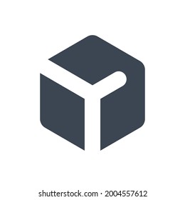 3d cube left icon. Vector EPS file.