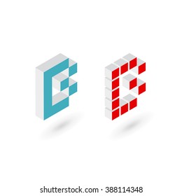 Elementos de Plantilla de diseño de icono de logotipo de letra B de cubo 3d
