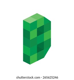 3d Cube Letter B Vector