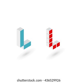 3d cube letter L logo icon design template elements