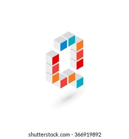 3d cube letter Q logo icon design template elements