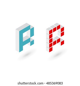 3d cube letter R logo icon design template elements