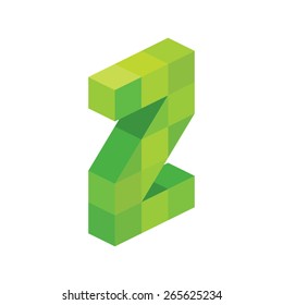 3d Cube Letter Z Vector