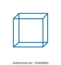 3d cube line icon