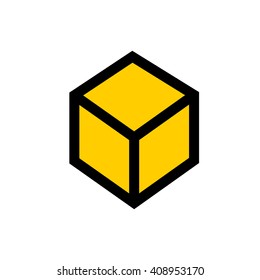 3D, cube line icon. Pixel perfect fully editable vector icon suitable for websites, info graphics and print media.