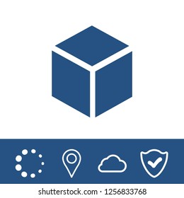 3d cube logo design icon, vector illustration. Flat design style