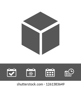 3d cube logo design icon, vector illustration. Flat design style