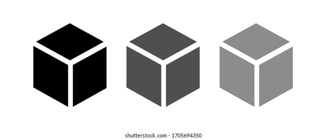 Icono de diseño del logotipo de cubo 3d, ilustración vectorial. Diseño plano.