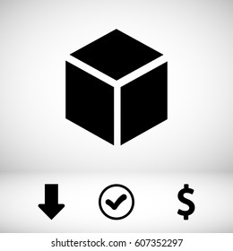 3d cube logo design icon, vector illustration. Flat design style