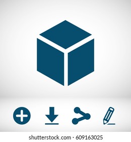 3d cube logo design icon, vector illustration. Flat design style