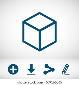 3d cube logo design icon, vector illustration. Flat design style