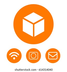 3d cube logo design icon, vector illustration. Flat design style
