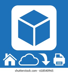 3d cube logo design icon, vector illustration. Flat design style