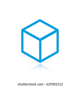 3d cube logo design icon, vector illustration. Flat design style