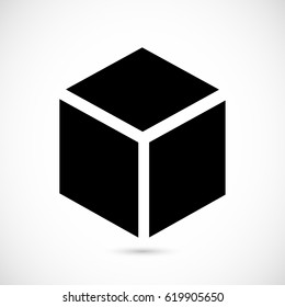 3d cube logo design icon, vector illustration. Flat design style