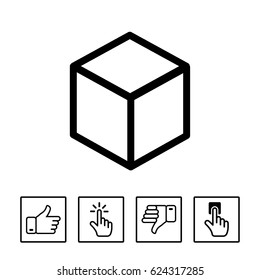 3d cube logo design icon, vector illustration. Flat design style