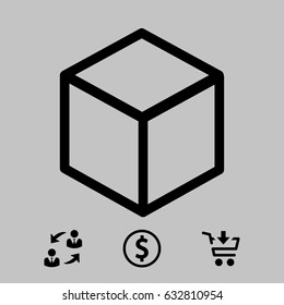 3d cube logo design icon, vector illustration. Flat design style