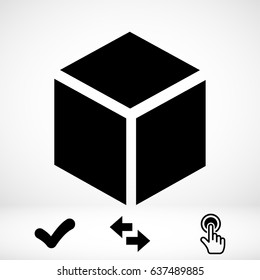 3d cube logo design icon, vector illustration. Flat design style