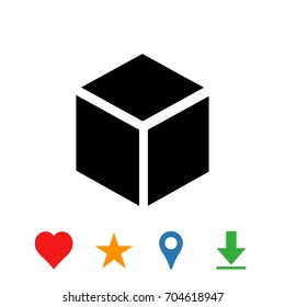 3d cube logo design icon, vector illustration. Flat design style