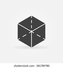 3d cube logo - vector simple black cube icon or symbol