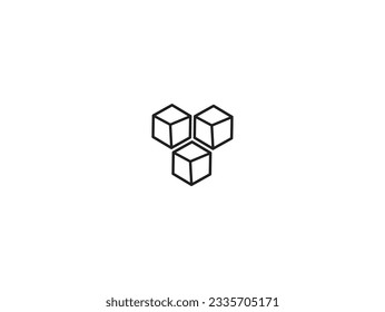3D cube make with vector