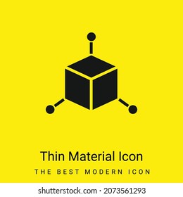 3d Cube minimal bright yellow material icon