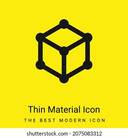 3D Cube minimal bright yellow material icon