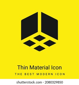 Icono de material amarillo brillante mínimo de cubo