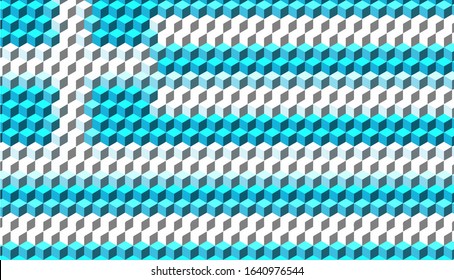 3D Cube Mosaic Greece Flag