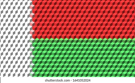 3D Cube Mosaic Madagascar Flag Vector