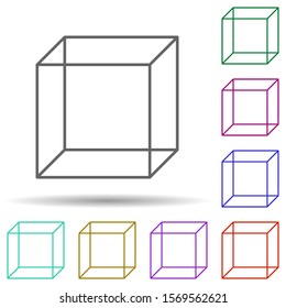 3d cube multi color icon. Simple thin line, outline vector of geometric figures icons for ui and ux, website or mobile application
