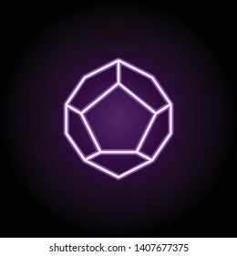 3d cube neon icon. Elements of geometric figures set. Simple icon for websites, web design, mobile app, info graphics on dark gradient background
