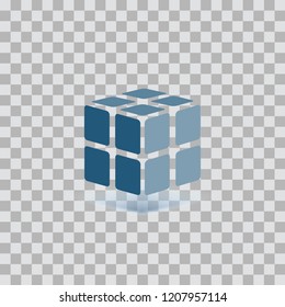 3D cube on a transparent background.