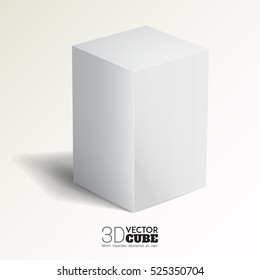 3d cube on a white background.  White box. Vector for your graphic design.
