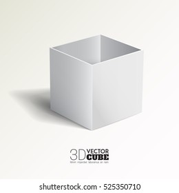 3d cube on a white background.  White box. Vector for your graphic design.