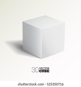 3d cube on a white background.  White box. Vector for your graphic design.