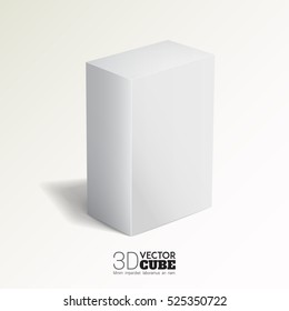 3d cube on a white background.  White box. Vector for your graphic design.