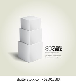 3d cube on a white background.  White box. Vector for your graphic design.